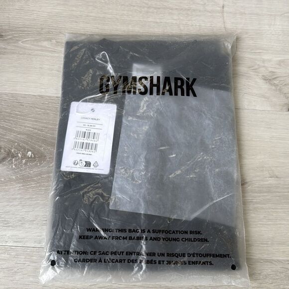 Gymshark Legacy Henley Slim Fit Light Black Size XS NWT in Packaging - Picture 7 of 8